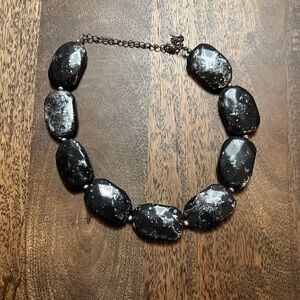 Chunky Black and White Stone Necklace